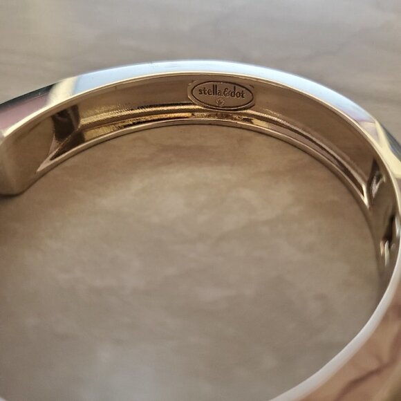 ✨ Stella and Dot Emerson Skakeskin Embossed Hinged Bangle Bracelet ✨ - Picture 9 of 10